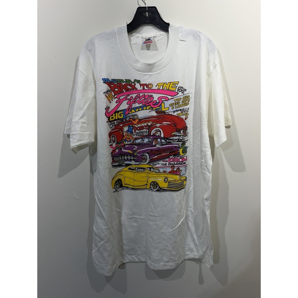 Vintage 90s Hot Rod T Shirt 1991 MSRA Back to the Fifties Weekend XL Car Show